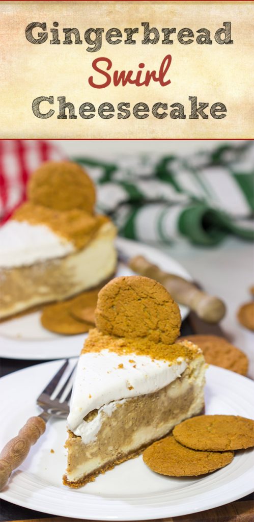 This Gingerbread Swirl Cheesecake is a fun and festive holiday dessert...just make sure to save a slice for Santa!