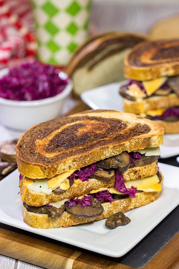 Get into the holiday spirit with this recipe for a Three Decker Toadstool and Sauerkraut Sandwich with Arsenic Sauce.  Merry Grinchmas!