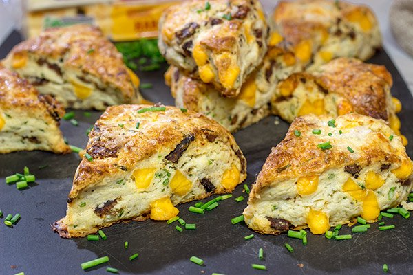 Packed with crispy bacon and melty cheese, these tasty Bacon Cheddar Scones are perfect for either morning brunch or as a side dish along with a bowl of soup!