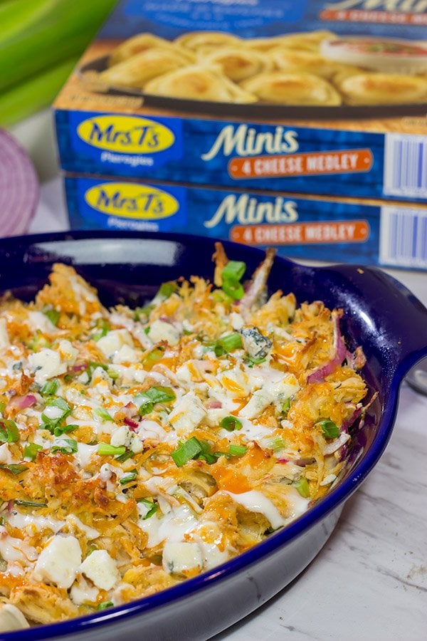 Using frozen pierogies as the base, this Buffalo Chicken Pierogi Bake is a delicious comfort food casserole...and it can be made on a weeknight, too!