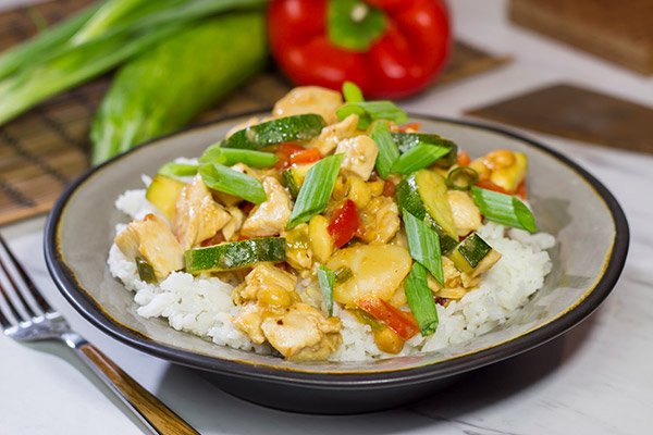 Kung Pao Chicken is a popular Chinese restaurant takeout dish for good reason.  Make a batch of this tasty stir fry at home!