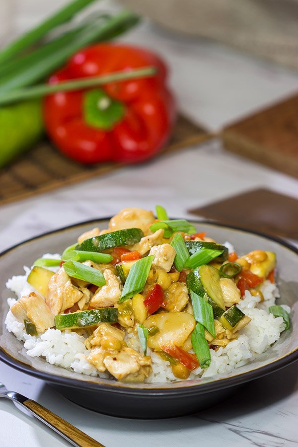 Kung Pao Chicken is a popular Chinese restaurant takeout dish for good reason.  Make a batch of this tasty stir fry at home!