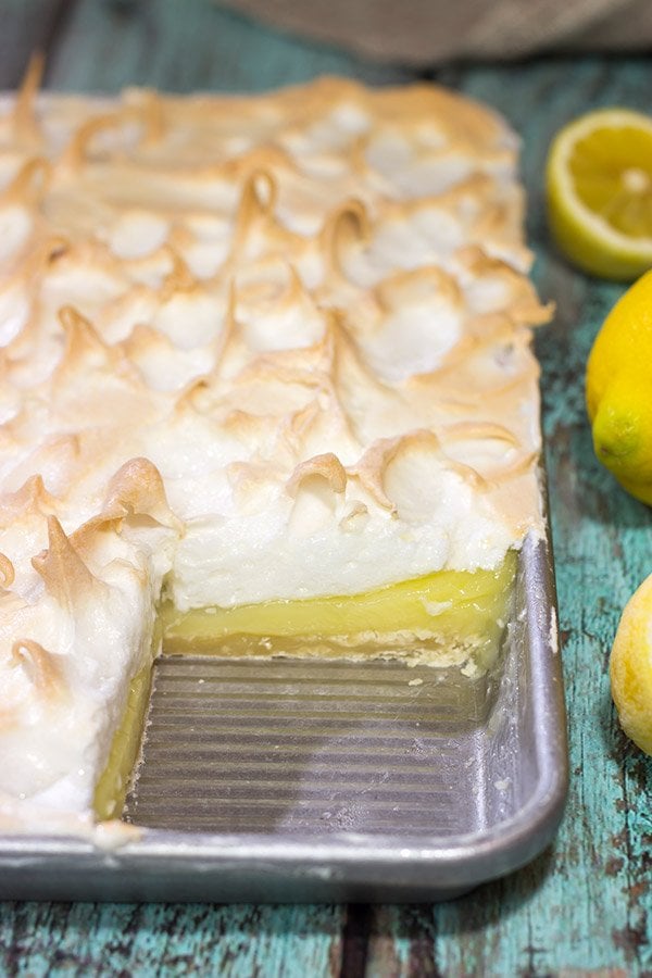 Looking to feed a bunch of folks for a summer picnic?  Then put this Lemon Meringue Slab Pie on the menu!  It's a lot of pie...in the best way possible!