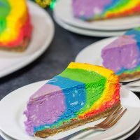 Forget looking for that elusive pot of gold...go for the sure thing!  Grab a slice of this delicious Rainbow Cheesecake, and celebrate St. Patrick's Day in style!