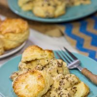 Homemade Buttermilk Biscuits and Sausage Gravy are an iconic Southern comfort food. Whip up a batch for brunch this weekend!