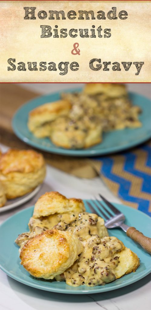 Homemade Buttermilk Biscuits and Sausage Gravy are an iconic Southern comfort food. Whip up a batch for brunch this weekend!
