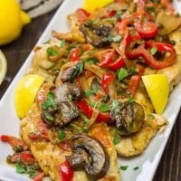 Chicken Scallopini might sound fancy, but it's actually an easy recipe. Think thinly-sliced chicken sauteed with onions, peppers and mushrooms and then tossed in a white wine lemon sauce. It's delicious!