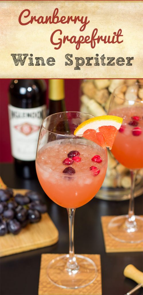 Give your glass of wine an Autumn feel with this Cranberry Grapefruit Wine Spritzer.  It's a tasty way to welcome in sweater season!