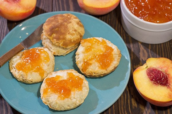 Love peaches? Me, too! This Fresh Peach Jam is a tasty (and surprisingly easy) way to enjoy the flavor of ripe summer peaches!
