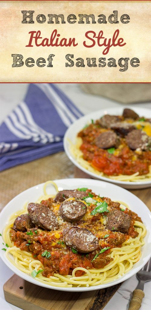 Seasoned with traditional Italian sausage herbs and spices, this Homemade Italian Style Beef Sausage is a fun twist - and it makes for the best meat sauce ever!