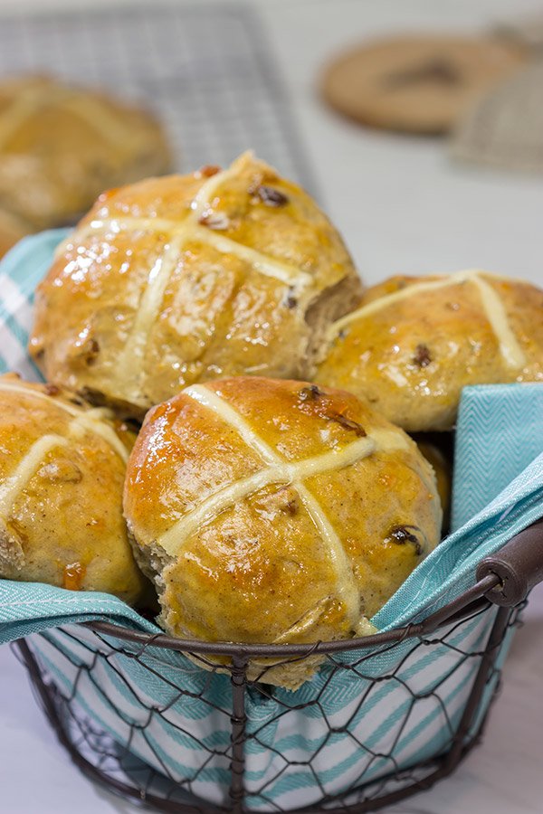 Heavily flavored with traditional baking spices, citrus zest and raisins, these Hot Cross Buns are a delicious way to start the morning!
