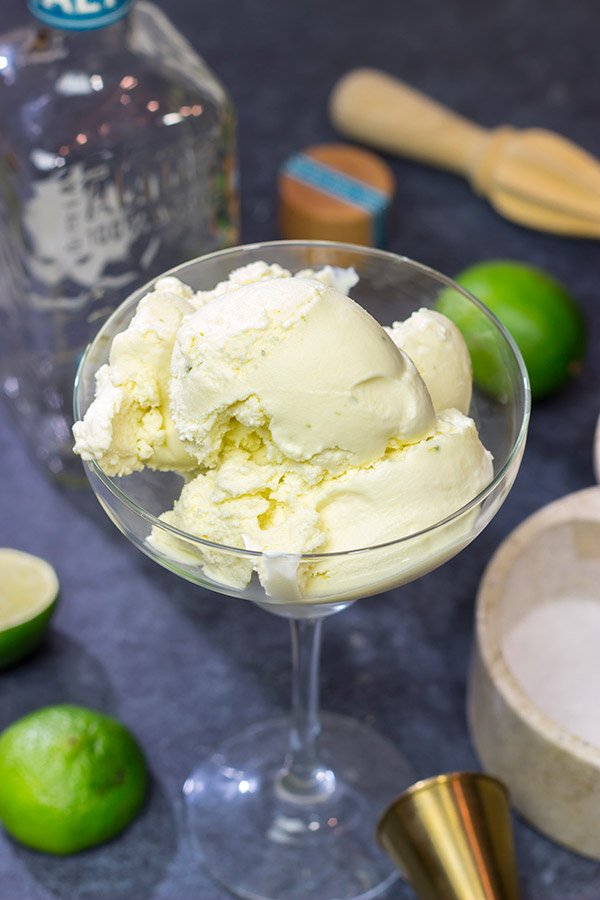Celebrate the arrival of warmer summer days with a batch of boozy Margarita Ice Cream.  It's 5 o'clock somewhere!