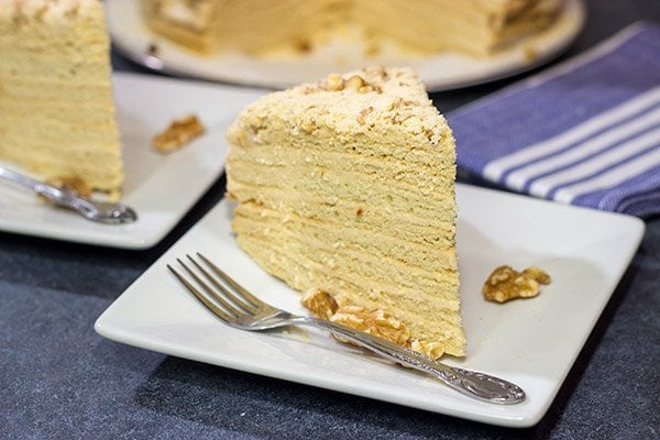 Medovik, also known as Czech Honey Cake, is a popular (and delicious) sweet treat.  There are 15 layers of goodness on this dessert...take a bite today!