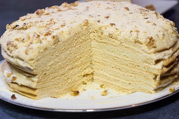 Medovik, also known as Czech Honey Cake, is a popular (and delicious) sweet treat.  There are 15 layers of goodness on this dessert...take a bite today!