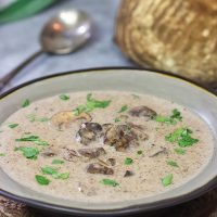 Warm up with a bowl of soup!  This Cream of Mushroom Soup is packed with flavor - it's the perfect comfort food for a cold winter day!