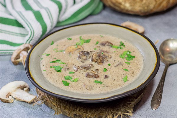 Warm up with a bowl of soup!  This Cream of Mushroom Soup is packed with flavor - it's the perfect comfort food for a cold winter day!