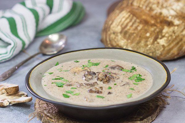 Warm up with a bowl of soup!  This Cream of Mushroom Soup is packed with flavor - it's the perfect comfort food for a cold winter day!