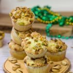 These tasty Pistachio Muffins are packed with chopped pistachios...but don't forget about the brown sugar streusel on top!
