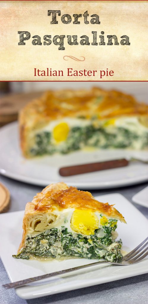 Torta Pasqualina is a traditional Italian recipe served at Easter. This delicious pie features a puff pastry crust stuffed with spinach, ricotta and eggs - yum!