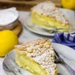 Topped with pine nuts and a dusting of powdered sugar, the Torta della Nonna features a lemon vanilla custard inside of a cookie-like crust.  It's delicious!