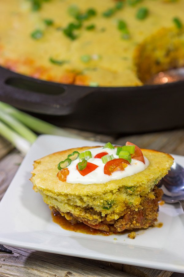 Chili and cornbread are classic companions, but who says they need to be separate? Combine the two together in this one-pot Chili Cornbread Casserole!
