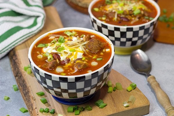 This flavorful Ribeye Chili is packed with smoky, beefy flavor. It's a great way to warm the belly on a cold winter day!