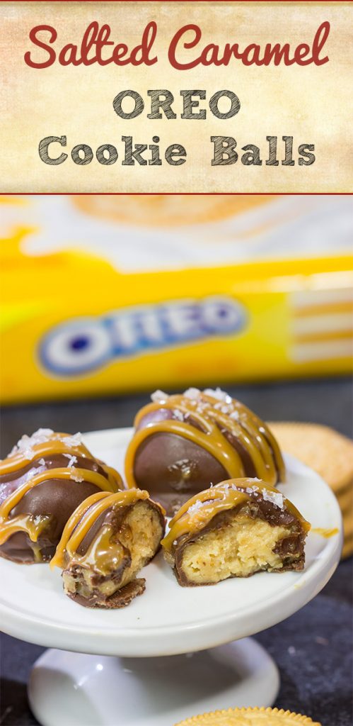 Looking for a fun spin on a classic snack?  Whip up a batch of these Salted Caramel OREO Cookie Balls!  