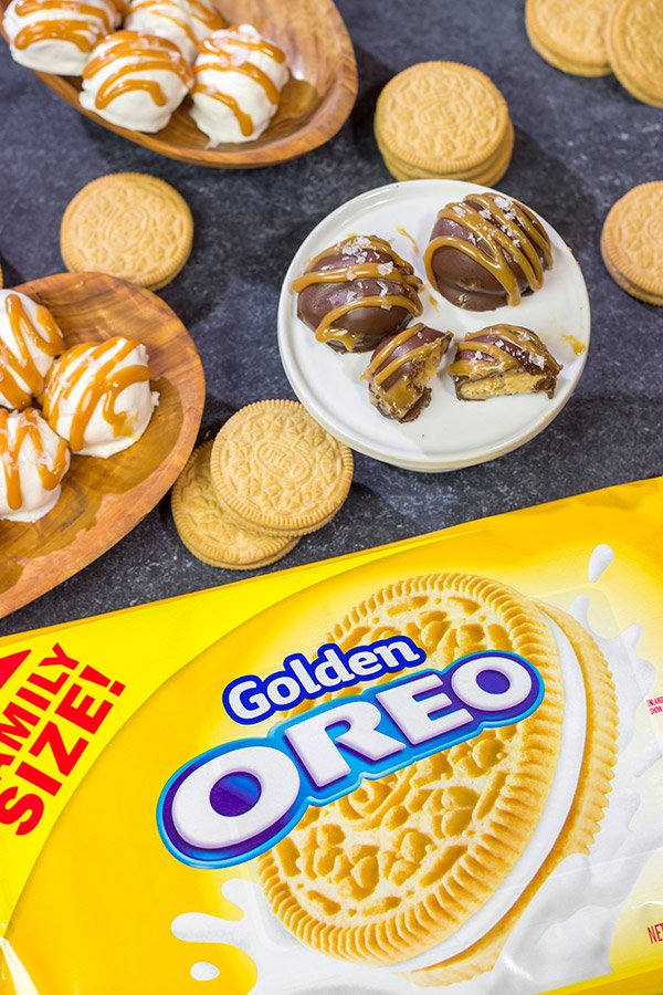 Looking for a fun spin on a classic snack?  Whip up a batch of these Salted Caramel OREO Cookie Balls!  