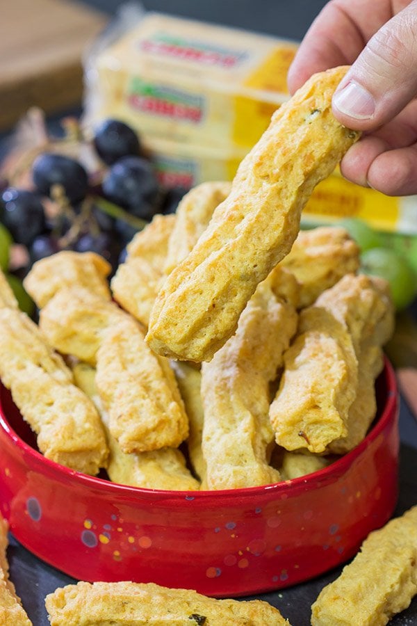 Looking for a tasty party appetizer?  Or a snack for movie night in the basement?  Put a batch of these Southern Cheese Straws on the menu!