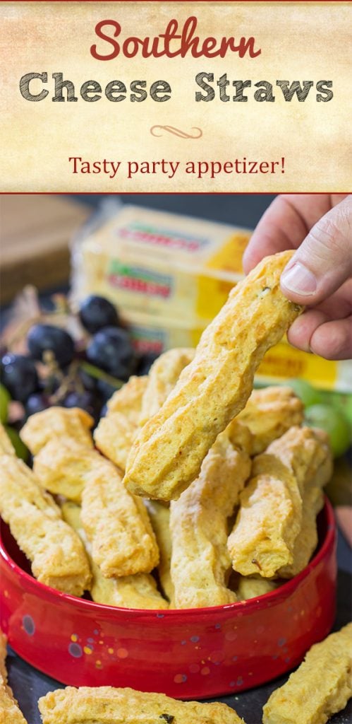 Looking for a tasty party appetizer?  Or a snack for movie night in the basement?  Put a batch of these Southern Cheese Straws on the menu!