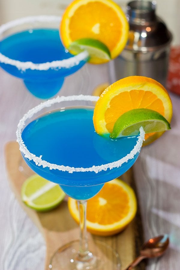 Looking for a fun twist on a classic cocktail?  Pull out a bottle of blue curacao and whip up this Blue Margarita!