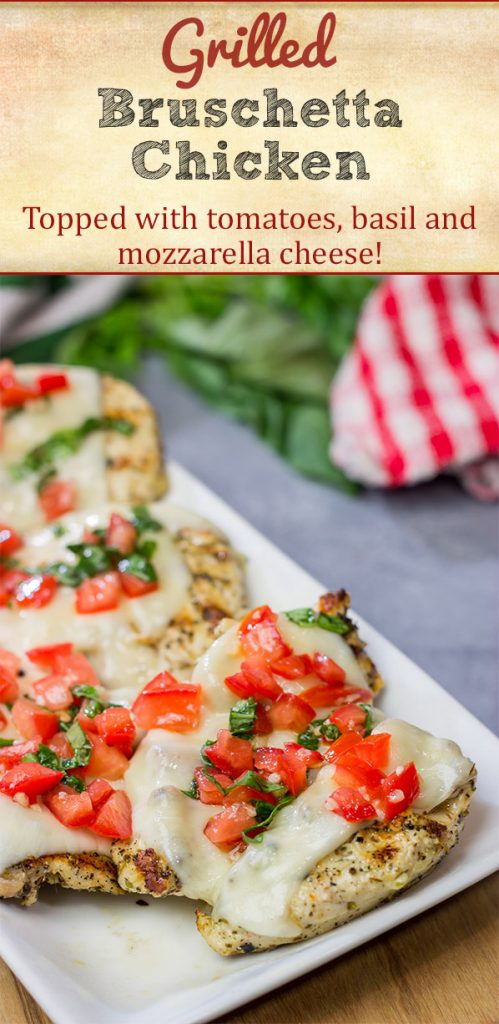 This Grilled Bruschetta Chicken is an easy recipe that's packed with flavor. It's perfect for dinner in the backyard on a warm summer night!
