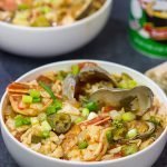 Packed with 3 types of shellfish, a bowl of this Seafood Gumbo is a flavorful way to warm up on a chilly winter day!