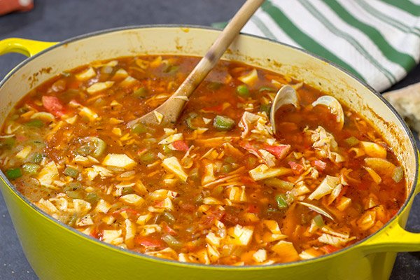 Packed with 3 types of shellfish, a bowl of this Seafood Gumbo is a flavorful way to warm up on a chilly winter day!