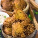 Take your fried food game to a whole new level!  These Crab Cake Hushpuppies combine two favorites into one.