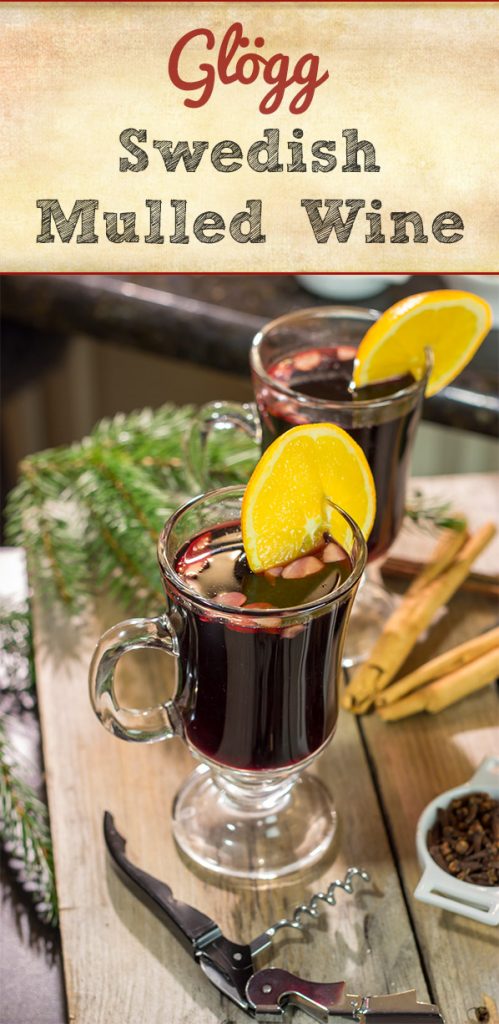 Glögg (Swedish Mulled Wine) is a traditional holiday cocktail made from red wine simmered with spices.  Grab a glass today and raise it to celebrate the season!
