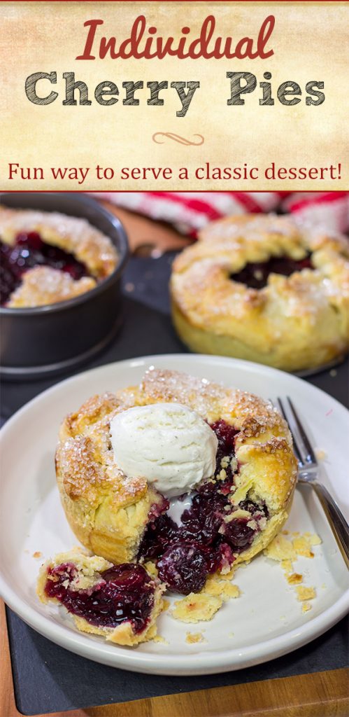If you love a good cherry pie, then put these Individual Cherry Pies on the menu! They're a fun way to serve up a classic dessert!