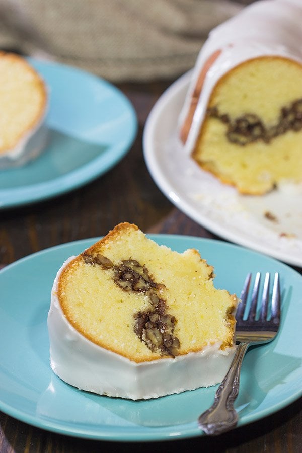 Part pound cake - part coffee cake, a Sock It To Me Cake is a delicious treat that can be served for dessert at night and brunch the next morning!
