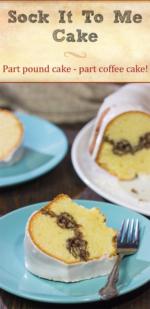 Part pound cake - part coffee cake, a Sock It To Me Cake is a delicious treat that can be served for dessert at night and brunch the next morning!
