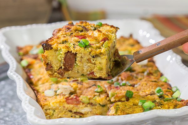 Put a Cajun spin on a classic Autumn recipe with this Cajun Cornbread Biscuit Dressing! From cornbread to biscuits to Andouille sausage, this recipe includes a number of Southern favorites!