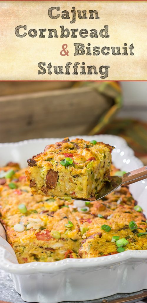 Put a Cajun spin on a classic Autumn recipe with this Cajun Cornbread Biscuit Dressing! From cornbread to biscuits to Andouille sausage, this recipe includes a number of Southern favorites!
