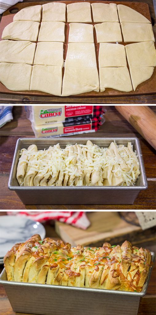 Looking for a fun (and tasty!) bread recipe? Bake up a loaf of this Cheesy Garlic Pull Apart Bread...and then have fun peeling off layer after layer of cheesy bread!