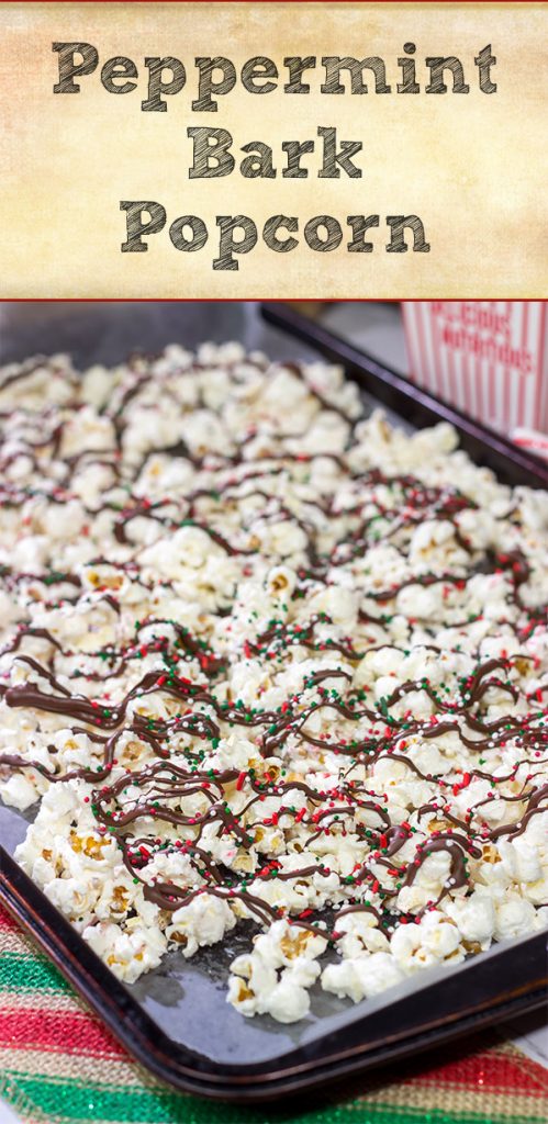 Looking for a fun holiday snack?  This Peppermint Bark Popcorn is a festive and easy recipe to make for the holidays!