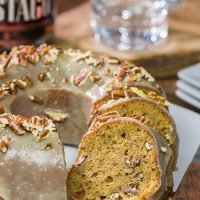 Open up a bottle of bourbon...and bake a cake!  This Bourbon Spice Bundt Cake is packed with warming baking spices.  It's a delicious way to celebrate the arrival of cooler temperatures!