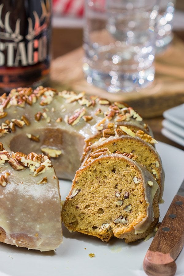 Open up a bottle of bourbon...and bake a cake!  This Bourbon Spice Bundt Cake is packed with warming baking spices.  It's a delicious way to celebrate the arrival of cooler temperatures!