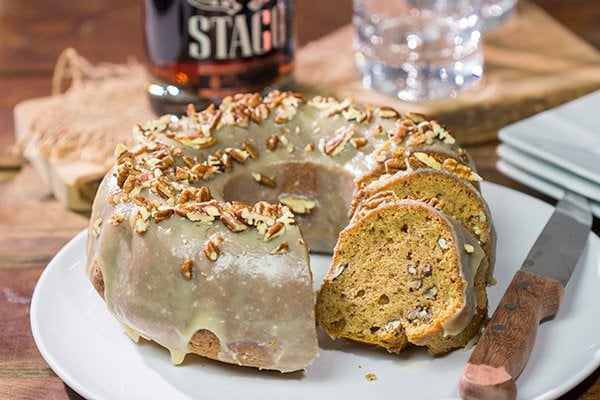 Open up a bottle of bourbon...and bake a cake!  This Bourbon Spice Bundt Cake is packed with warming baking spices.  It's a delicious way to celebrate the arrival of cooler temperatures!