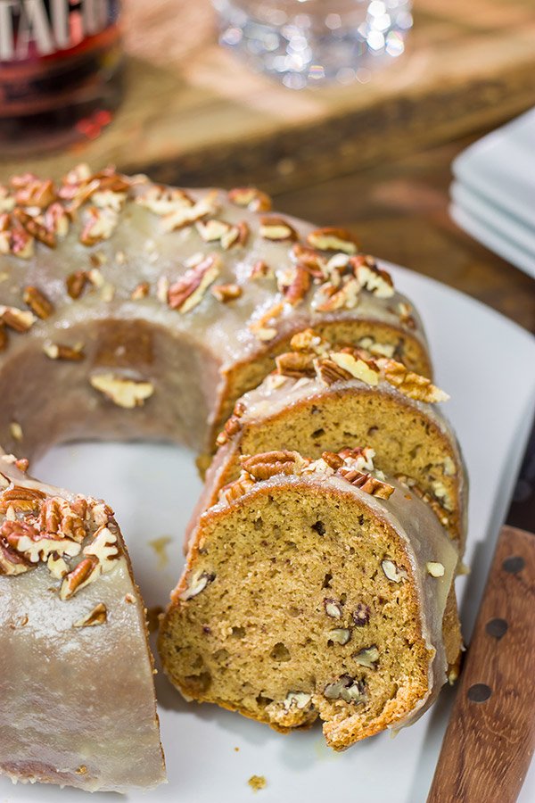 Open up a bottle of bourbon...and bake a cake!  This Bourbon Spice Bundt Cake is packed with warming baking spices.  It's a delicious way to celebrate the arrival of cooler temperatures!