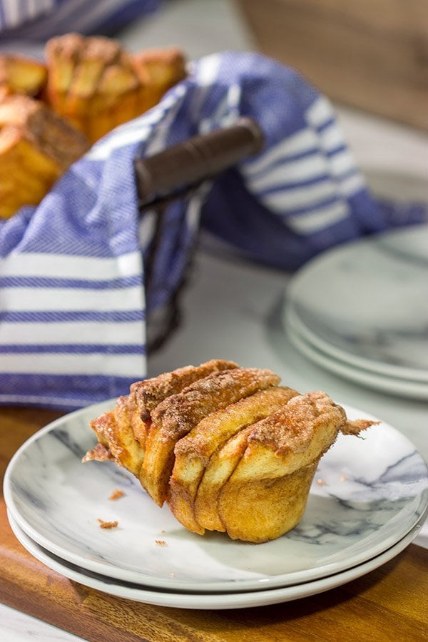 Put a sweet spin on the classic dinner roll with a batch of these Cinnamon Sugar Butterflake Rolls.  They're a fun, unique treat for brunch or dessert!