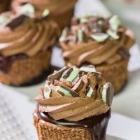 Topped with chocolate ganache and chocolate whipped cream, these Mini Chocolate Cheesecakes are perfect for the chocoholic in your life!