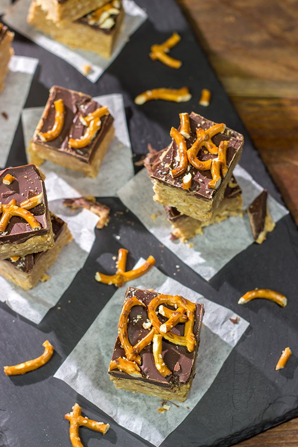 Featuring a tasty combination of peanut butter, chocolate and pretzels, these Chocolate Peanut Butter Pretzel Bars will become a new family favorite!